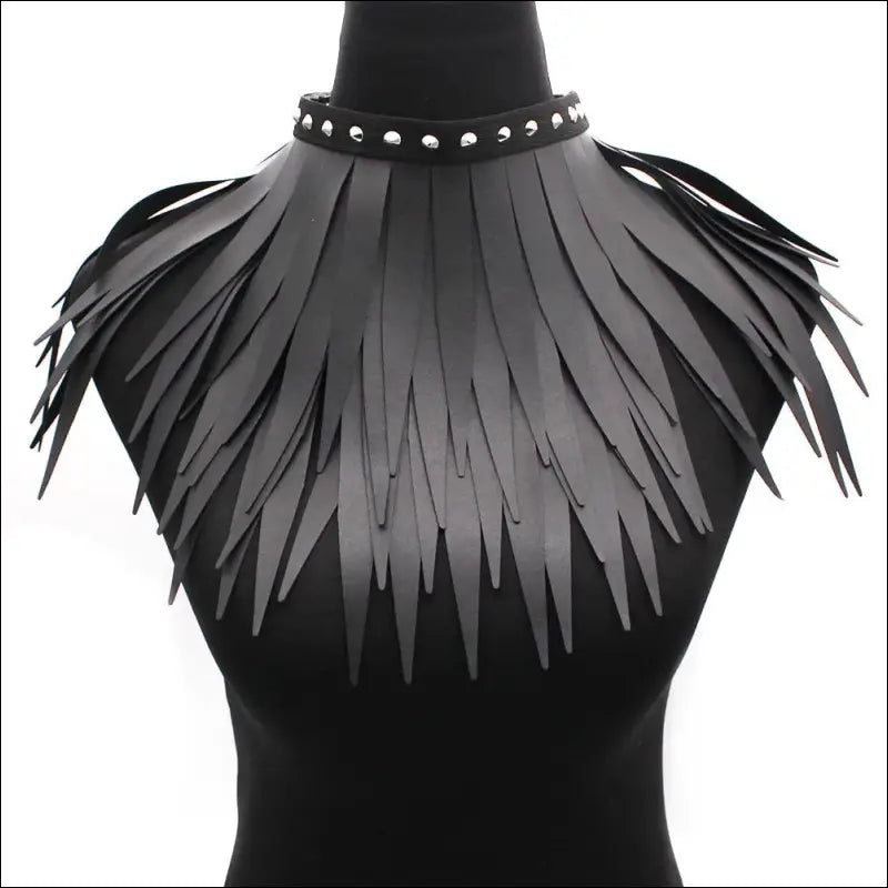 Gothic PU leren lange kraag Ketting - Punk Jewelry - Kraag kleding