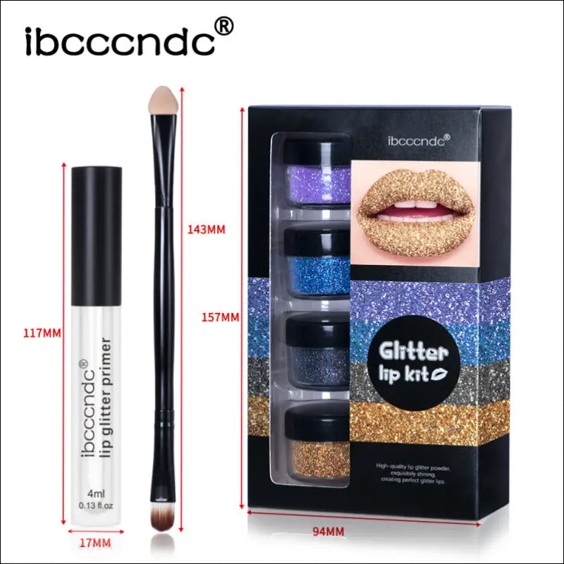 ibcccndc Glitter Lip Gloss Set - Poedervorm - 3 Jaar Garantie