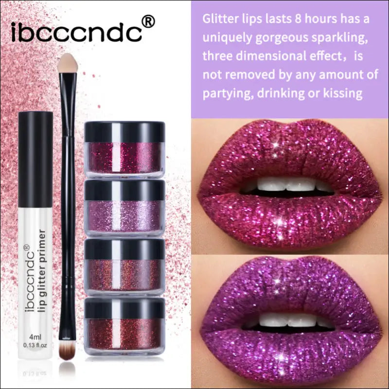 ibcccndc Glitter Lip Gloss Set - Poedervorm - 3 Jaar Garantie