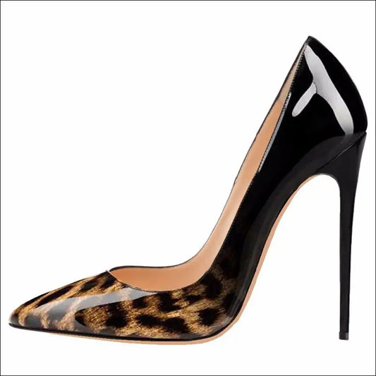 Leopard Print High Heels - White Gradient Pattern Slim Heel - Leopard / 34