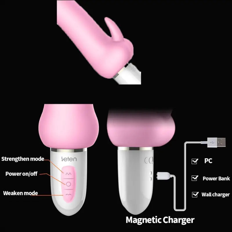 LETEN 3 Motor Pulse Dildo Vibrator - Intelligent Heating Rechargeable