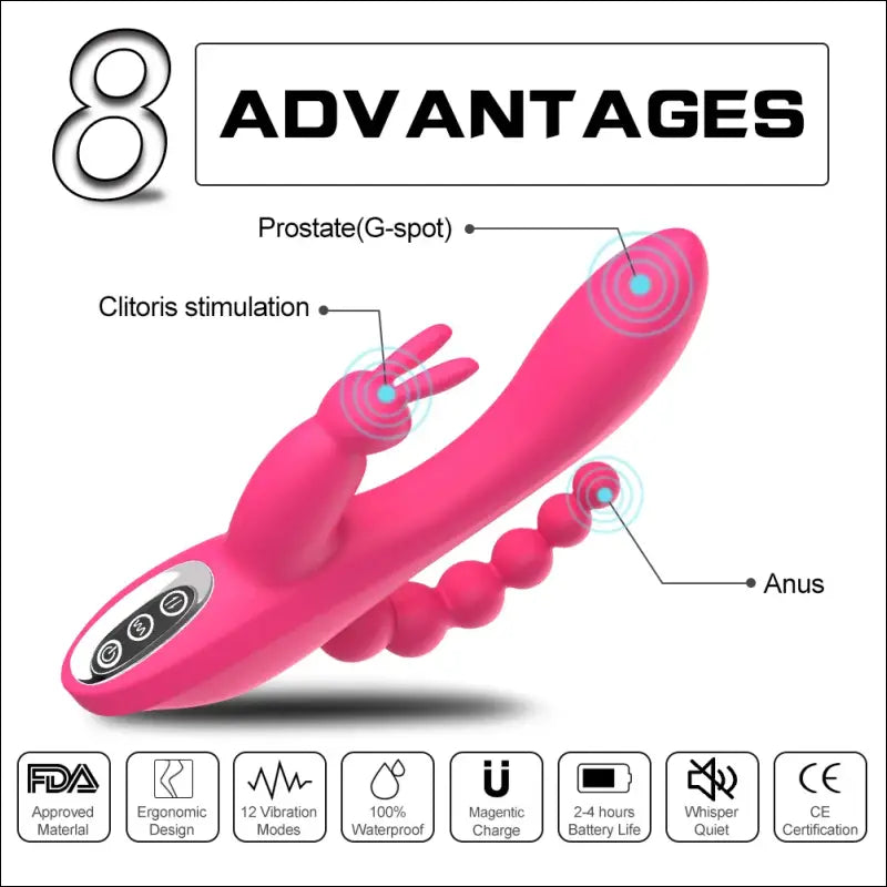 Luxe USB-Oplaadbare Konijnen Vibrator - G-P Spot Clit Stimulator