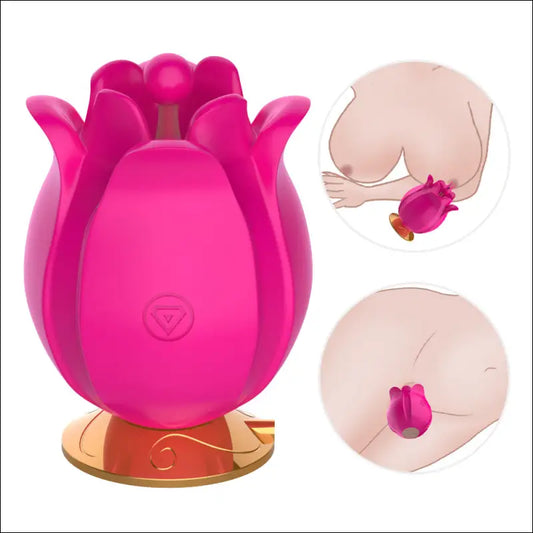 Orena Yu Meiren AV Second Tide Vibrator - Silicone Massage Toy - Rose Red