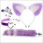 Pluche Beginnerset SM 4 PCS - Buttplug Tepelklemmen Halsband - Purple B