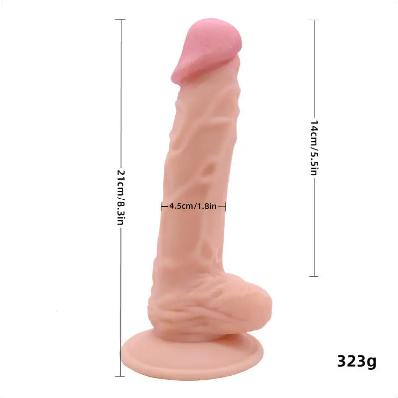 Realistische Penis Dildo - Zuignap Basis PVC Materiaal 21 cm