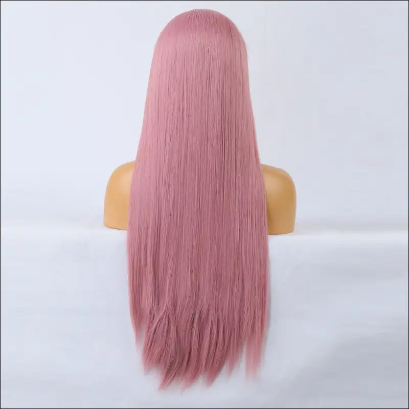 Roze Ombre Synthetische Lace Wig - Lange Rechte Partij - Eprolo