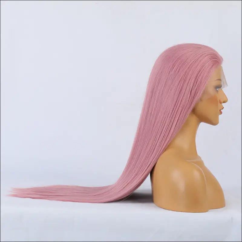 Roze Ombre Synthetische Lace Wig - Lange Rechte Partij - Eprolo