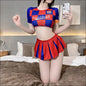 Sexy Cosplay Uniform - School Voetbal Meisje Korte Rok - A Top + skirt + underpants + socks / One Size - cos play