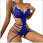 Sexy Lace Transparante Jumpsuit - Erotische Lingerie voor Verleiding - Blue / S