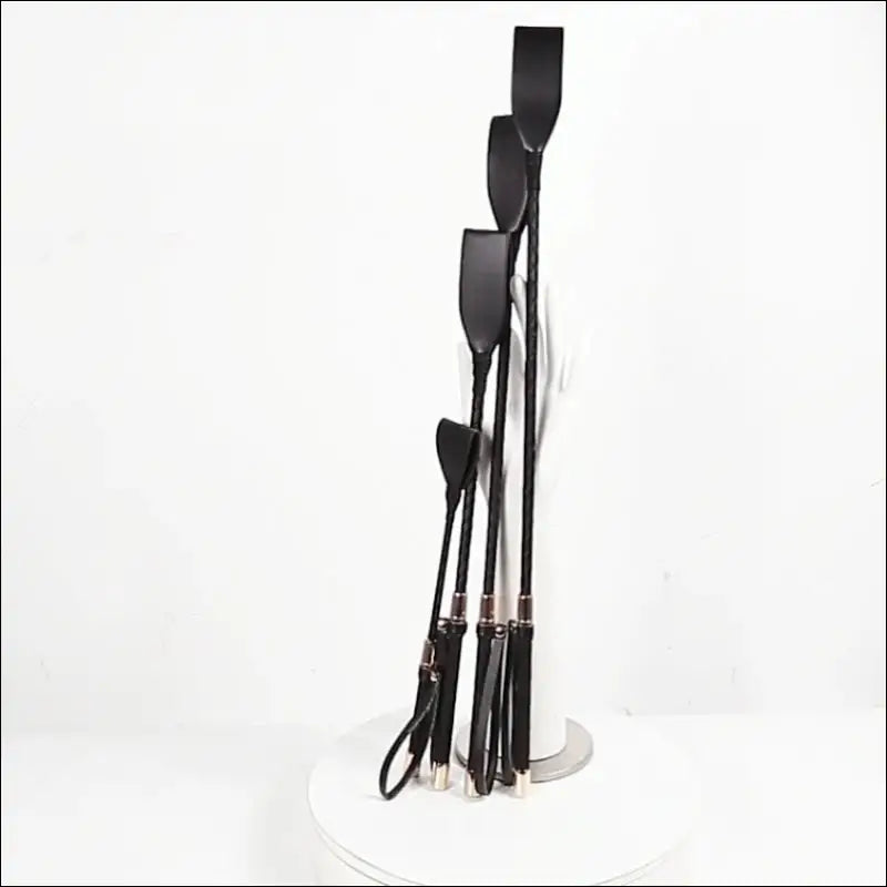 Sexy Paarden Zweep Leather PU Whip - Zwart 60cm