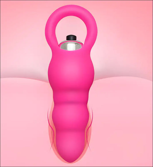 Siliconen Anaal Bead Plug Vibrator - Waterdicht Roos Rood