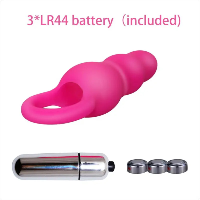 Siliconen Anaal Bead Plug Vibrator - Waterdicht Roos Rood