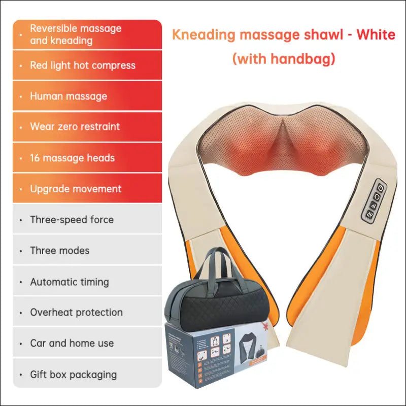 SKG Kneedmassage Shawl met Warmtefunctie en Opbergzak - Eprolo - R2B off white / US