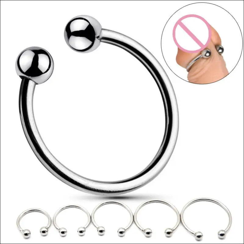 SM Metal Penis Ring - Double Bead C-ring voor Mannen