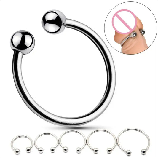 SM Metal Penis Ring - Double Bead C-ring voor Mannen