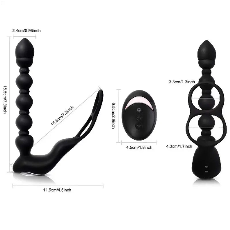 Town Tower Pull Bead Anal Plug Vibrator - Strong Shock Masturbator