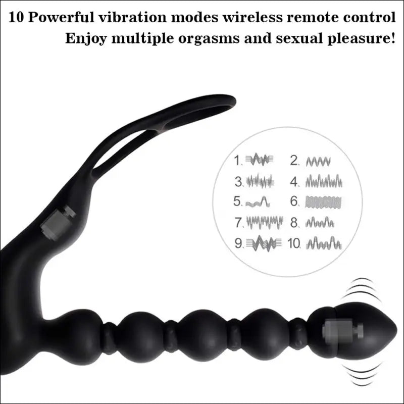 Town Tower Pull Bead Anal Plug Vibrator - Strong Shock Masturbator